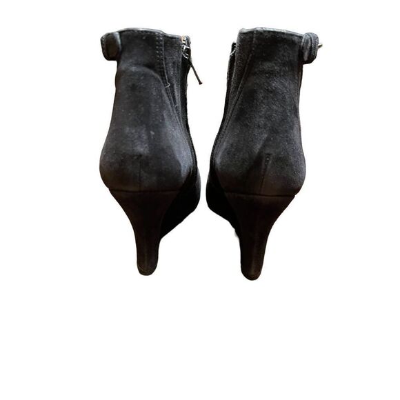 Lanvin p Wedge Black Leather Suede Bootie Size 5 - Picture 7 of 9